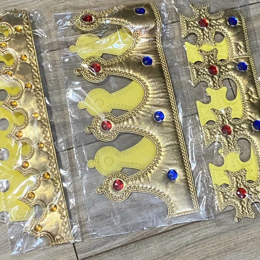 Adult & Youth Unisex Gild Cloth & Regal Rhinestone Crowns For Kings & Queens